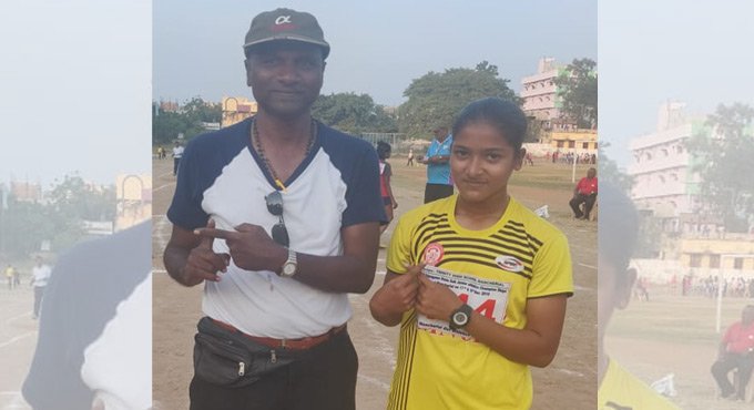 Mancherial girl wins gold medal in sprinting