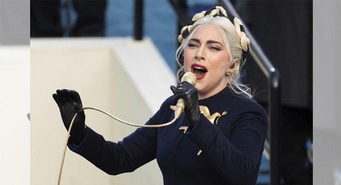 Lady Gaga delivers rendition of US national anthem at Joe Biden’s inauguration
