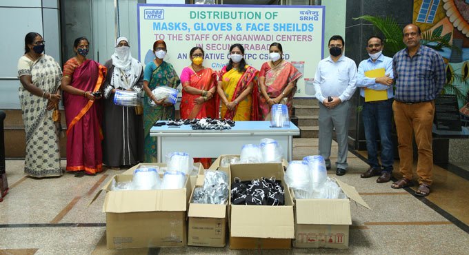 NTPC donates masks, gloves to Anganwadi staff in Hyderabad