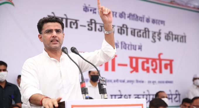 Nationalism is not delivering phoney speeches from Nagpur wearing half-pants: Sachin Pilot