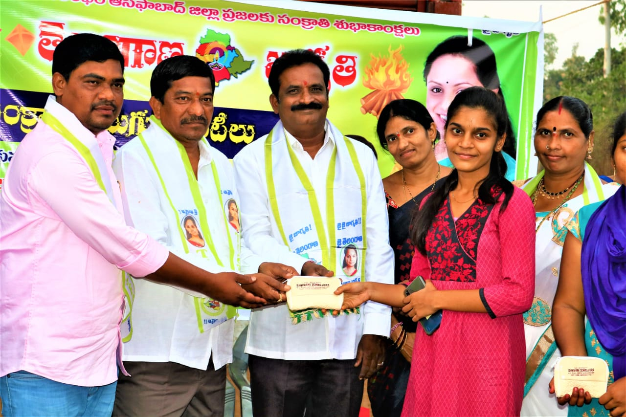 Telangana Jagruti holds rangoli competition in Asifabad  