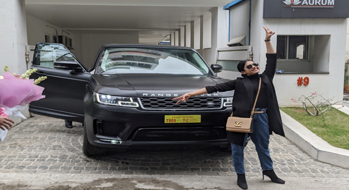 Rashmika a proud owner of Range Rover