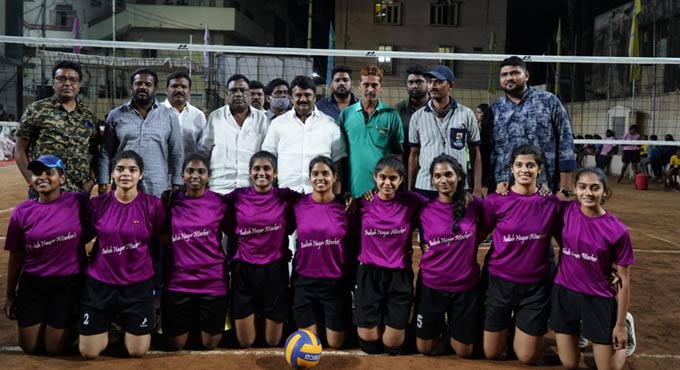 Audiah Nagar defeats Deccan Defencers in volleyball tournament