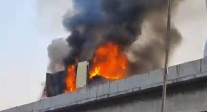 Viral video of vehicle going up in flames not from Hyderabad