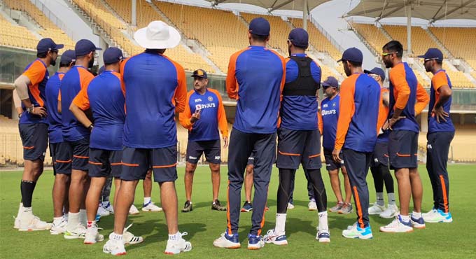 Indian cricket team begin their net session on Tuesday