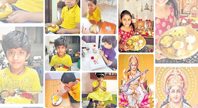 Students of Pallavi Model School welcome spring in style