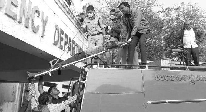 Patient critically injured after fall from hospital building in Adilabad