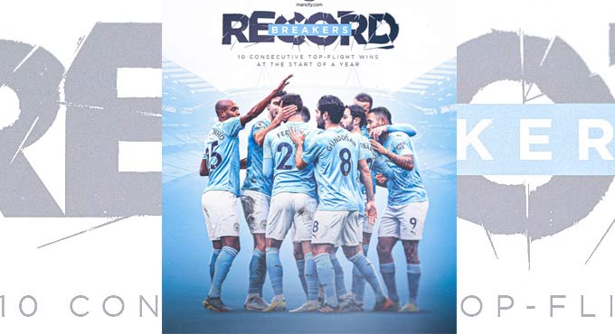 Premier League: Man City scripts new record with victory over Everton