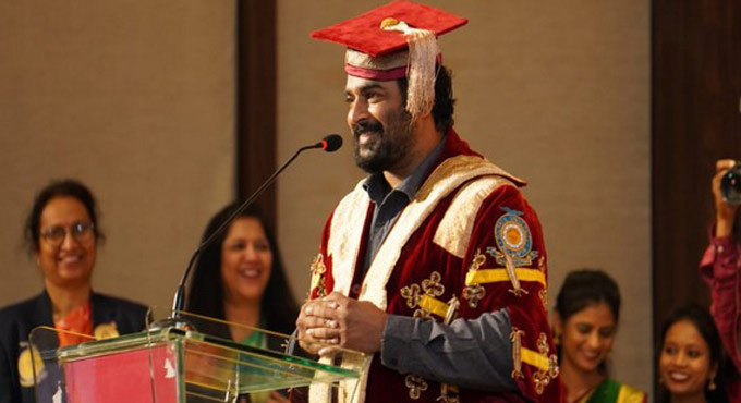 R. Madhavan receives D. Litt. for contribution to arts and films