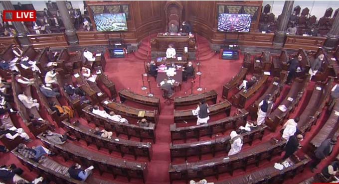 Rajya Sabha proceedings adjourned twice over farmers’ issue