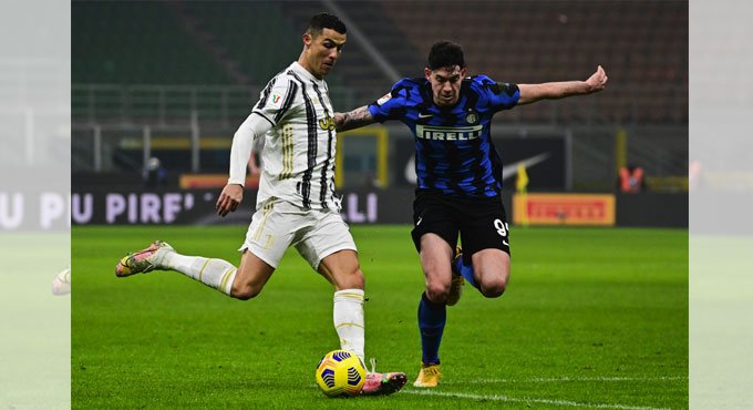 Ronaldo nets 2 as Juventus beats Inter in cup semifinal 1st leg