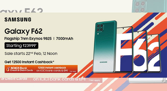 Samsung Galaxy F62 with massive 7000mAh battery launched