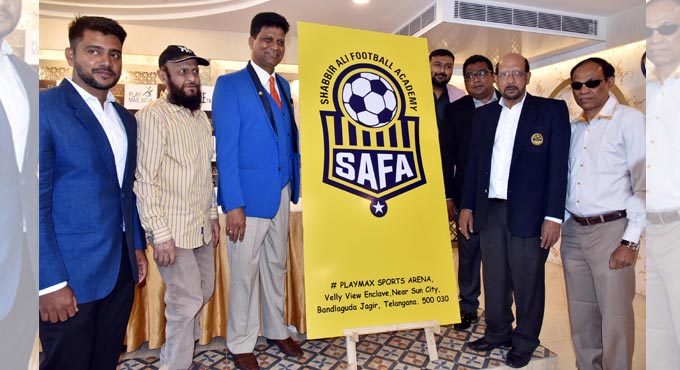 Shabbir Ali Football Academy logo launched in Hyderabad