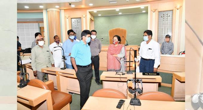 Presiding Officer inspects arrangements for GHMC mayoral elections