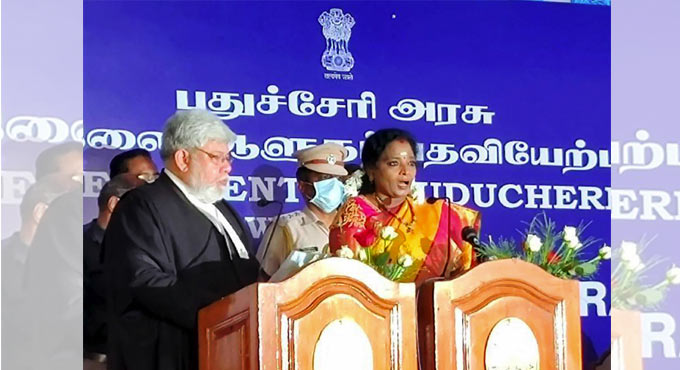 Tamilisai Soundararajan sworn in as Lieutenant Governor of Puducherry