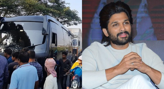 Allu Arjun’s caravan meets with accident in Khammam; actor safe