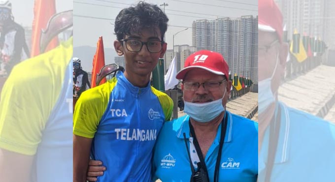 Telangana’s Aashirwad wins bronze in National u-16 mass start cycling