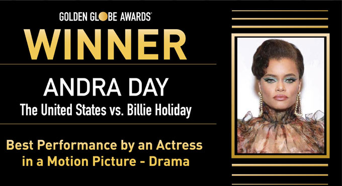 Andra Day wins Golden Globe for ‘The United States Vs. Billie Holiday’