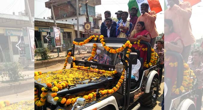 Grand welcome accorded to athlete Pranay in Mancherial