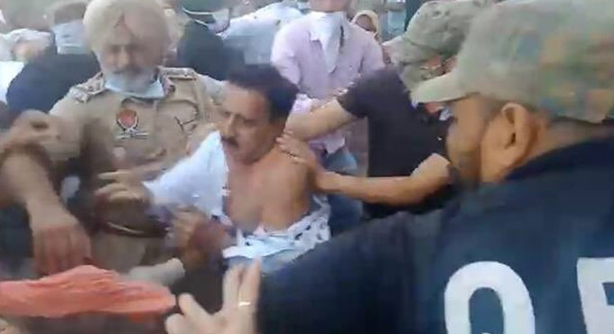 Angry farmers tear clothes of BJP legislator in Punjab