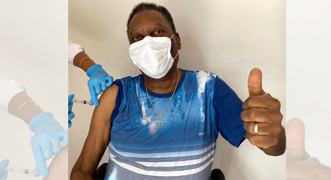 Brazil football legend Pele gets Covid-19 vaccine