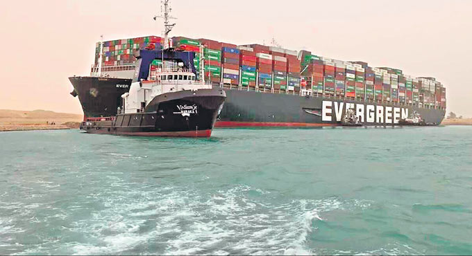 Massive cargo ship blocks Egypt’s Suez Canal