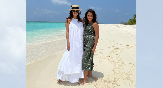 Dia Mirza poses with step-daughter in Maldivian vacay pic