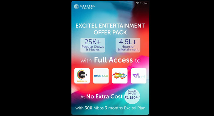 Excitel launches OTT entertainment plan at no extra cost