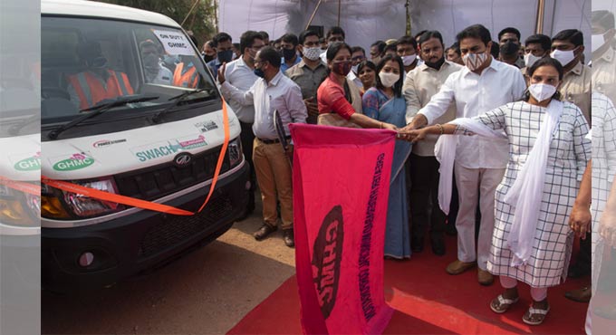 Hyderabad: KT Rama Rao flags off Swachh Auto Tipper vehicles
