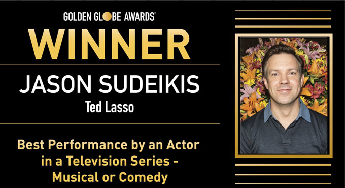 American actor Jason Sudeikis wins his first-ever Golden Globe