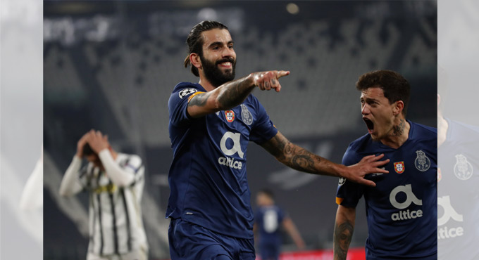 Juventus knocked out of Champions League by 10-man Porto