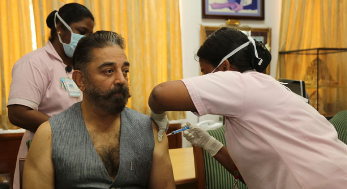 Kamal Haasan receives first dose of COVID-19 vaccine