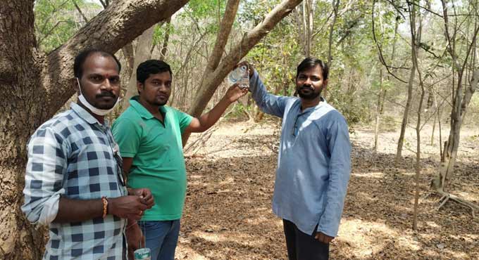 Warangal: Youngsters on a mission to quench thirst of birds