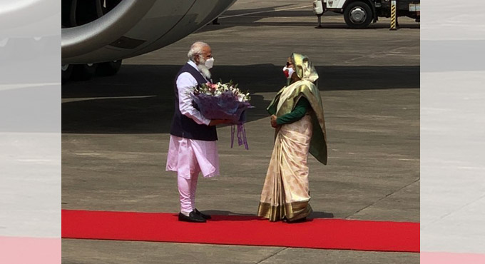 PM Modi arrives in Bangladesh on his first foreign trip since COVID-19 outbreak