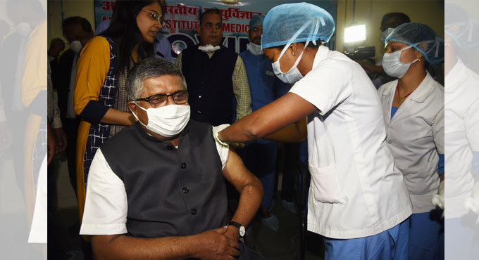 Ravi Shankar Prasad receives COVID-19 vaccine at AIIMS Patna