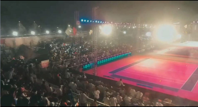 Watch: Gallery collapses during Kabaddi tournament in Suryapet, over 100 injured