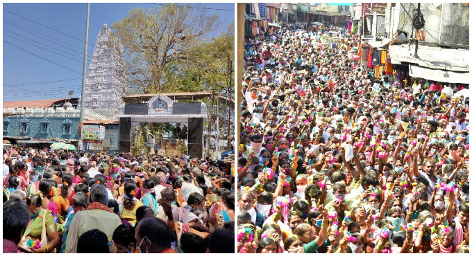 Devotees not permitted into Vemulawada temple to watch celestial wedding