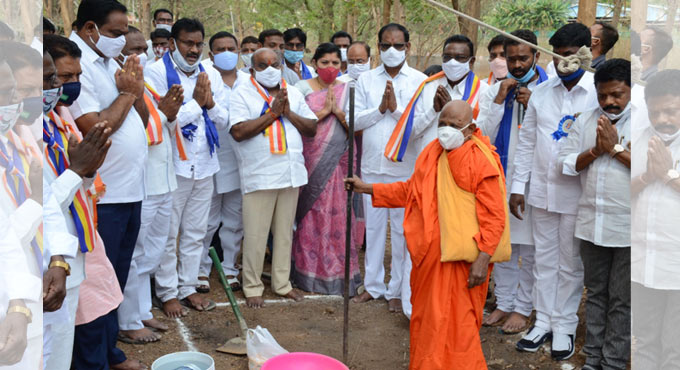 Foundation laid for Ambedkar Bhavan in Adilabad
