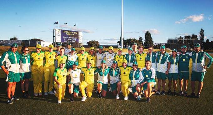 Australian eves create history, break ODI record for most consecutive wins