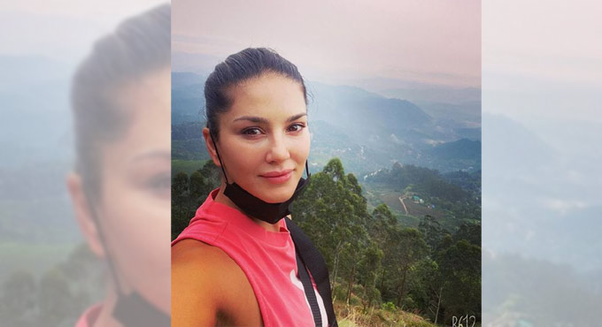 Bollywood actress Sunny Leone goes for morning hike in Kerala