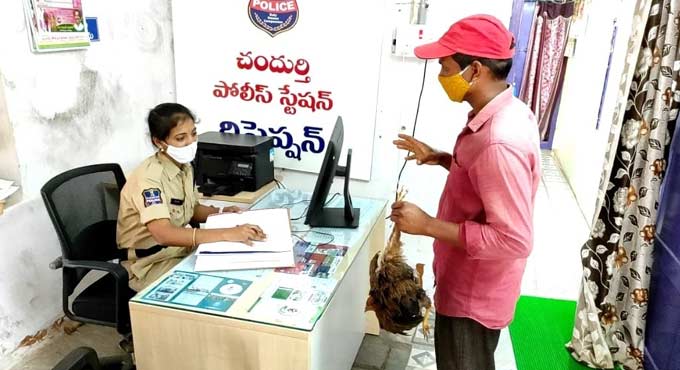 Man lodges complaint against tractor driver for killing his chicken in Sircilla