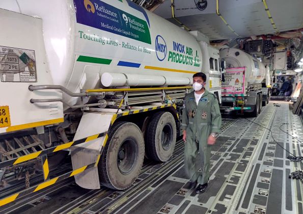 IAF airlifts 9 cryogenic oxygen containers from Dubai, Singapore