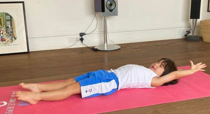 Is Taimur stretching after a nap or doing yoga? Kareena can’t decide