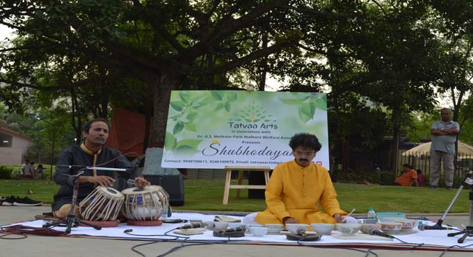 Hyderabad: A unique Jal-Tarang concert captivates morning walkers