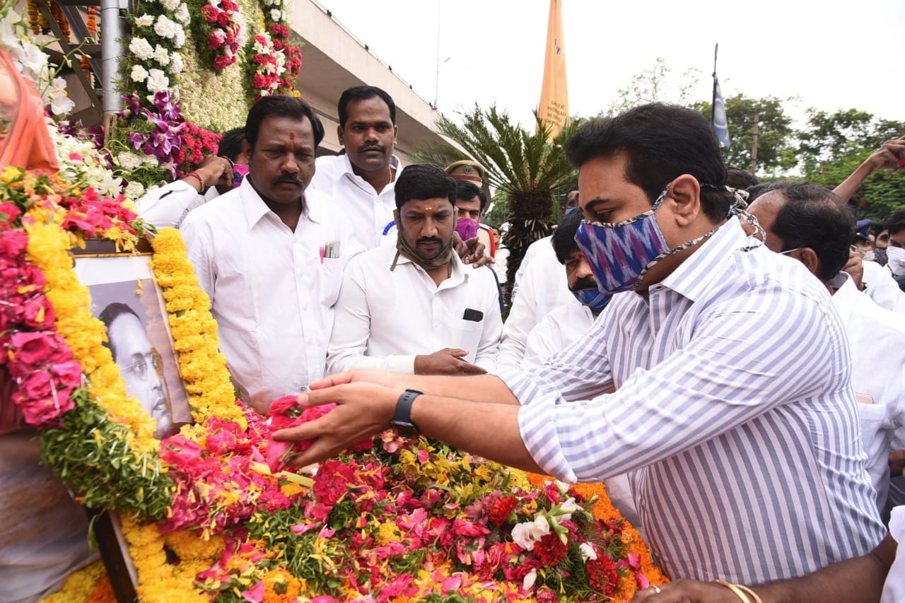 Telangana Ministers pay tributes to Ambedkar on birth anniversary