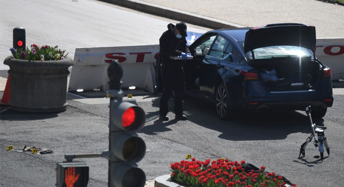 Man rams car into US Capitol; 1 officer killed, another injured