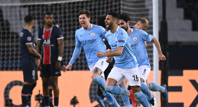 Champions League: City down PSG 2-1 in first leg