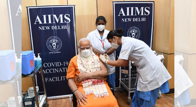 PM Modi takes second dose of COVID-19 vaccine at AIIMS