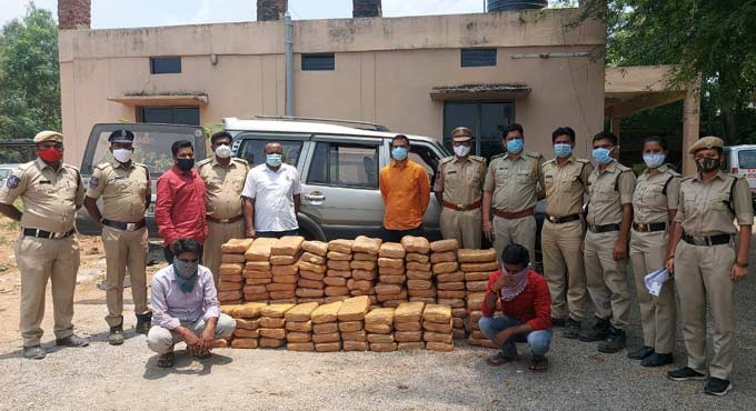 280 kg ganja worth Rs 55 lakh seized in Sangareddy
