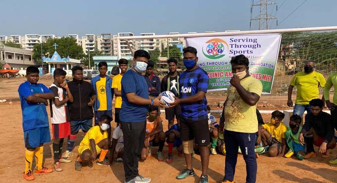 Football clinic for underprivileged kids